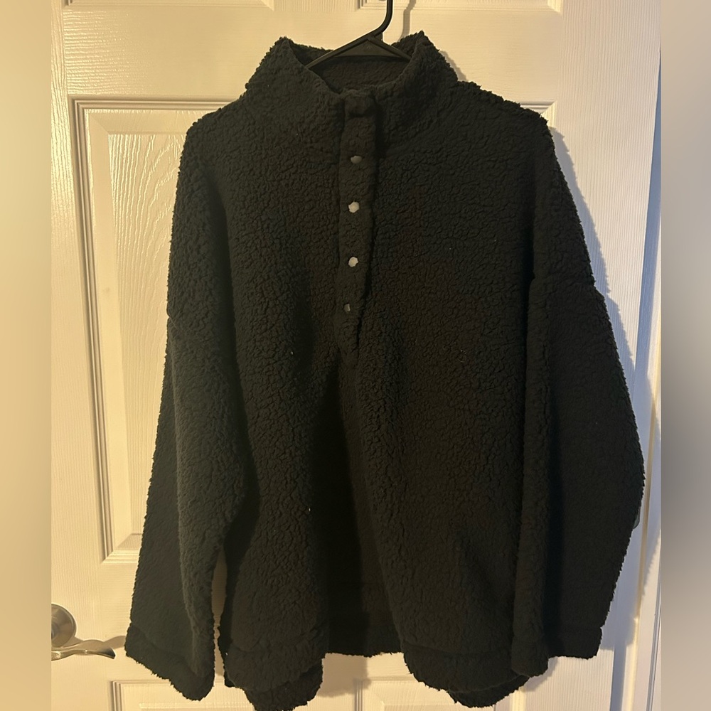 Black quarter zip Sherpa